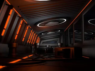 Sci Fi Corridor Free 3D model 3