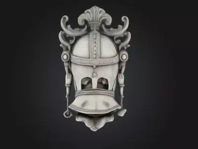 Roman Centurion Marble Relief Low-poly 3D model