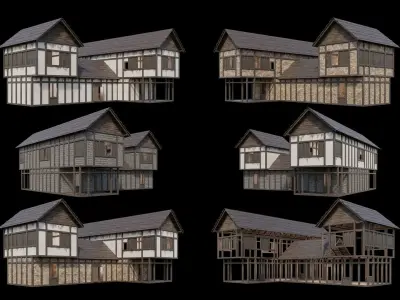 Medieval Village Collection 04 - 4K Textures Game Ready Low-poly 3D model