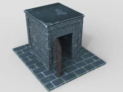 3D low poly store room Low-poly 3D model