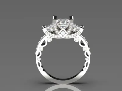 gold diamond ring jr00036 3D print model