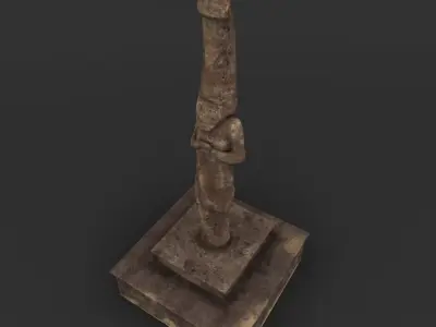 Idol A wooden statue 3D model