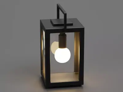 Lantern V1 - Modern Table Lamp Low-poly 3D model
