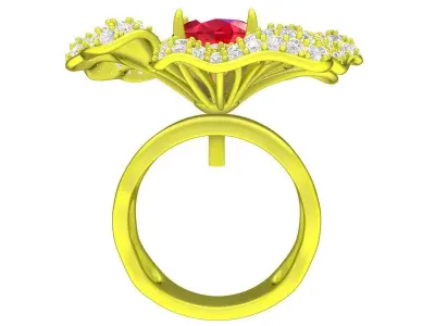A7820 Luxury Diamond Flower Women Ring  3D print model
