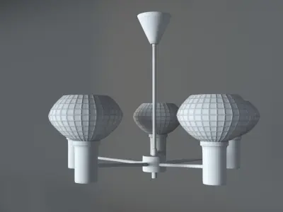 lamp-16 modern brass chandelier 3D model