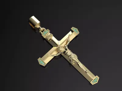 Inri cross 3D print model