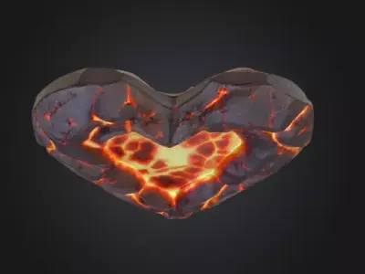Molten Heart Low-poly 3D model