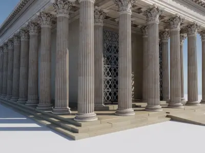 Ancient Greece Temple Low-poly 3D model