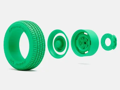 15x7 GM Rallye Wheel BFGoodrich Radial TA Tire 3D print model