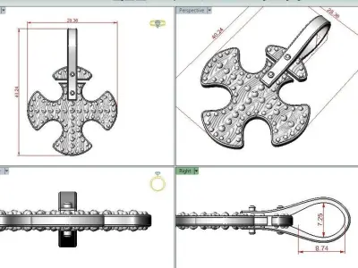 Vintage cross 3D print model
