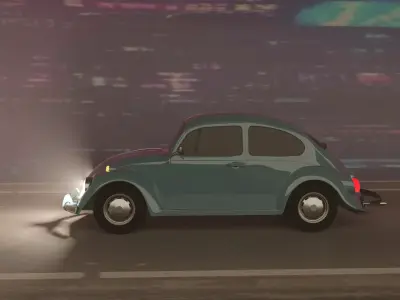 Volkswagen Beetle Classic  Low-poly 3D model