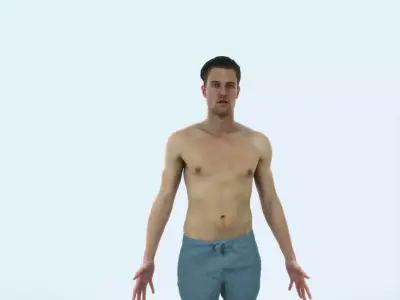 Virtue F Beach Animated Rigged Sports Man Low-poly 3D model