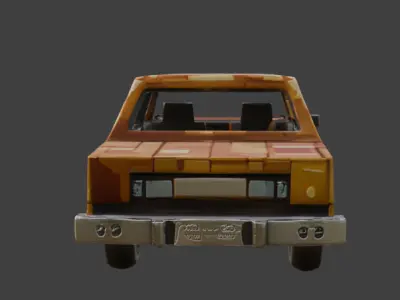 Vintage Car Game-Ready 3D Model with PBR Textures Low-poly 3D model