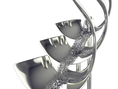 Swirl element stainless steel fountain 3D model
