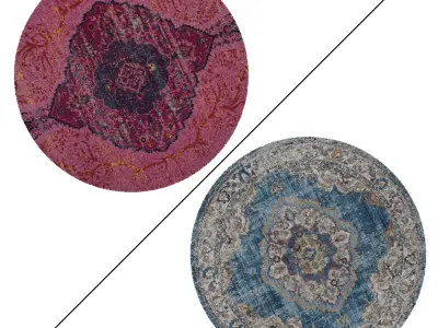 Round Rug Set 33 3D model
