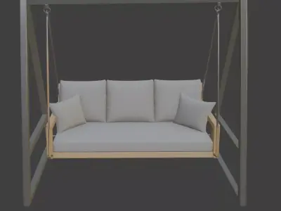 Outdoor Swing with Cushions 3D model