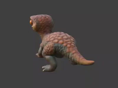 Hatchling Stoneback Lizard Low-poly 3D model