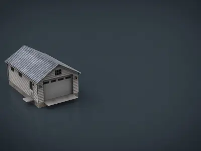 Detached Garage Low-poly 3D model