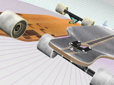 realistic longboard longboards and skateboards 3D model