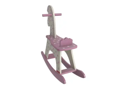 Rocking horse wooden toy 2 3D model