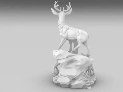 Deer Family 3D Model  Artistic Sculpture  3D print model
