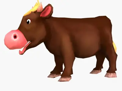 Cartoon Calf Low-poly 3D model