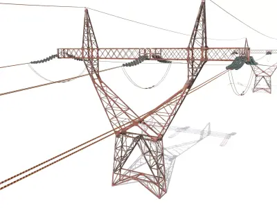 Electricity Pole 22 Weathered Low-poly 3D model