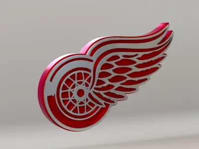 NHL Detroit Redwings Team Logo 3D model