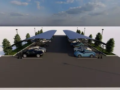 Roof Parking-Parking Lot  3D model purchase