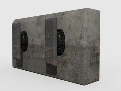 Port concrete blocks Low-poly 3D model