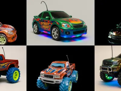 Controled Car bundle 7 pack 100 glb 3D model