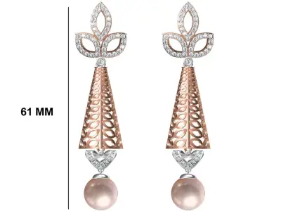 Women Diamond Earrings STL FBX JCD Details 3D print model
