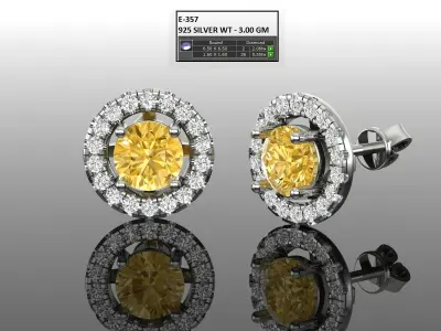 Women Diamond Earrings 3D print model 86
