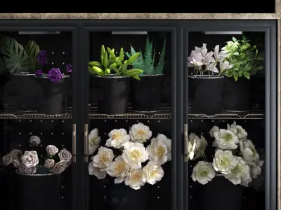 Florist- Flower Shop-refrigerated flower display Full Scene  3D model