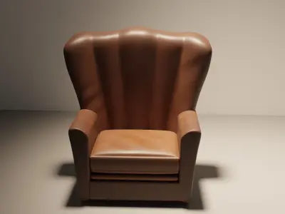 Old Leather Umchair  3D model