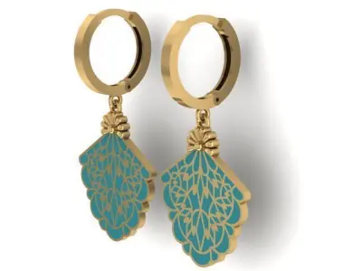 Women Enamel  Earring 3D print model