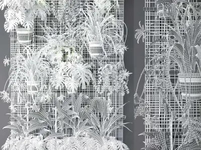 Wall Grid Plant Pot 4 3D model