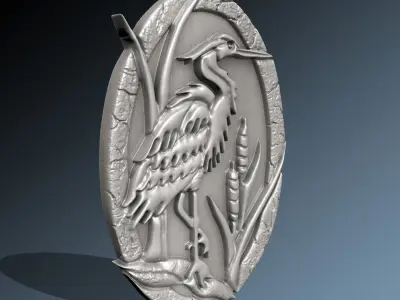 EGRET BIRD PENDANT FOR DECORATION M02 3D print model