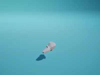 Statue Seahorse Ruined Piece1 Free low-poly 3D model