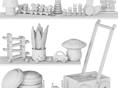 children decor set 09 3D model