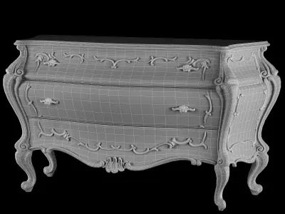 rococo bed 3D model