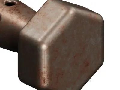 Rusty Iron Dumbbell 3D model