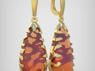 Earring model 0280 3D printable model Free 3D print model