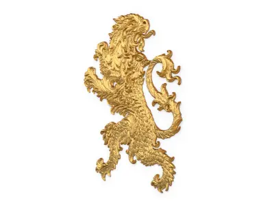 Heraldry Lion 01 3D print model