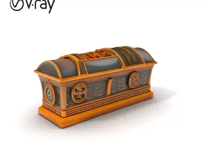 Antique Treasure Chest Model Pack Low-poly 3D model