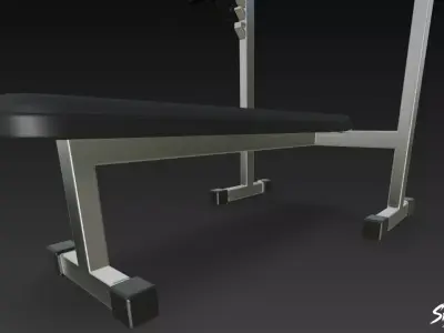 Flat Bench Press Low-poly 3D model