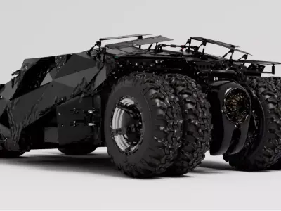 Batmobile Low-poly 3D model