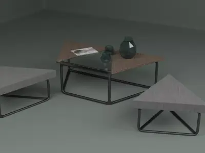 Coffee table and chair Free 3D model