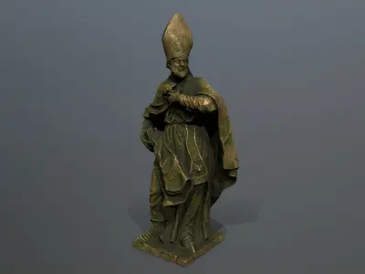 Man Statue Low-poly 3D model