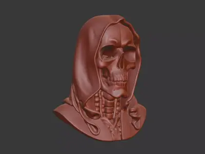 Veiled Bride Skull Bust 3D Model -STL Printable Gothic Sculpture 3D print model
